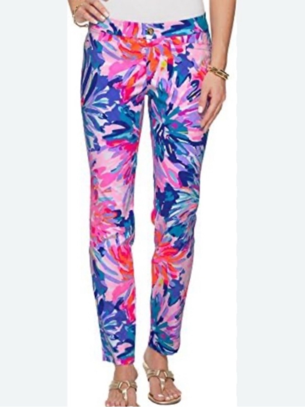 Lilly Pulitzer Kelly Skinny Ankle Pants in Raz Berry Sea You Soon